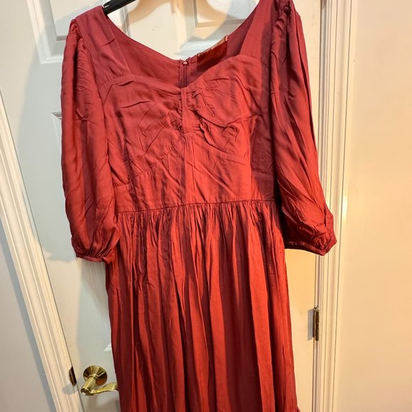 Jessakae Collection size XL midi red pear 3/4 sleeve dress - Picture 5 of 13